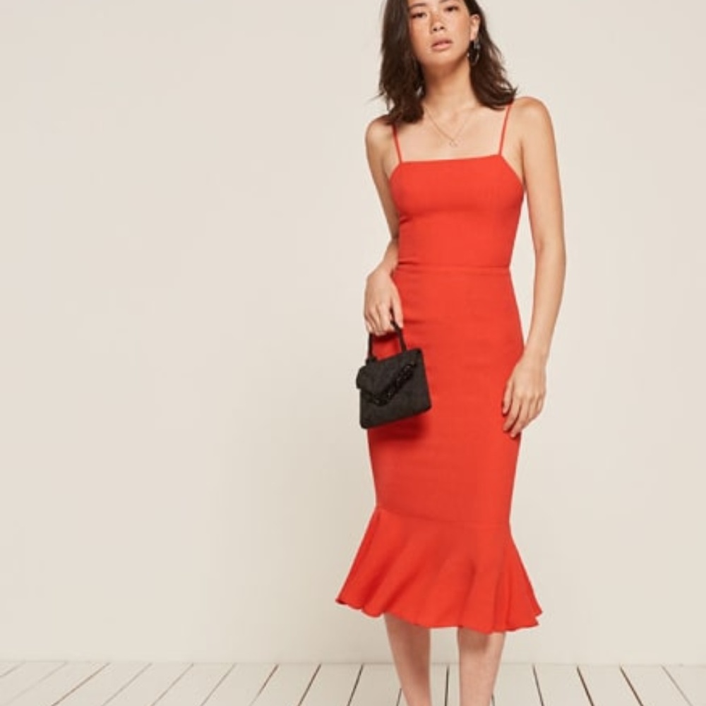 Reformation Moxie Dress Fruit Punch Size 2P